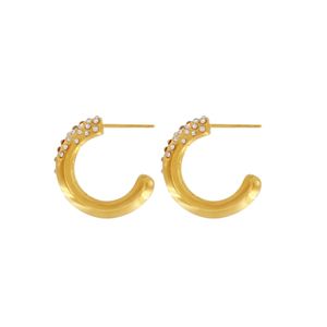 Hovedbilde DANSK Joy 18K Gullbelagte Hoops med Klar CZ | ...