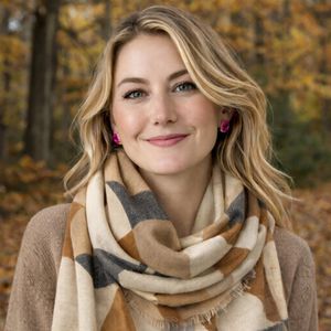 Hovedbilde Retro Abstrakt gr&aring;tt skjerf