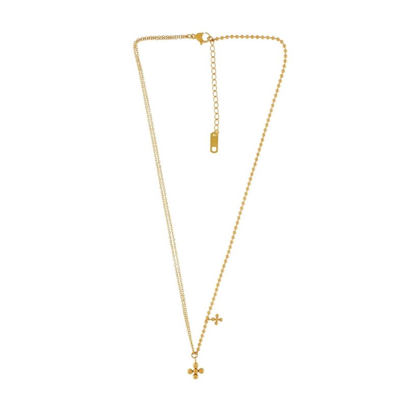 DANSK Love Waterproof Short Dot Cross Necklace – 18K gullbelagt halskjede