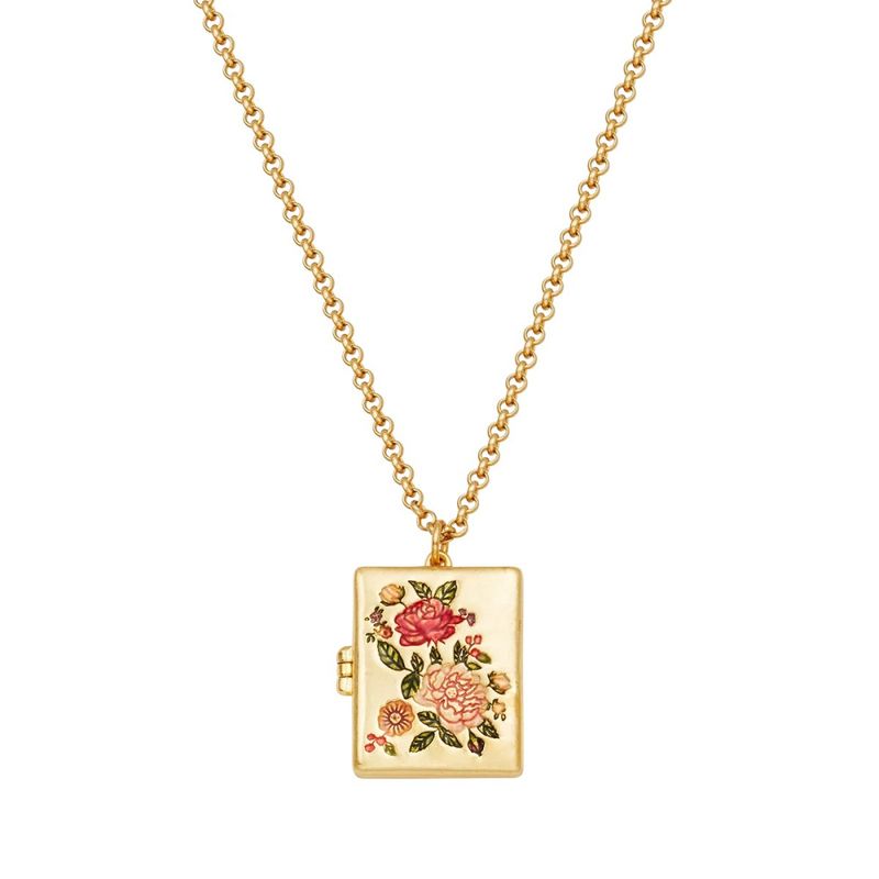 Fable England Eve Floral Medaljong – gullbelagt halskjede