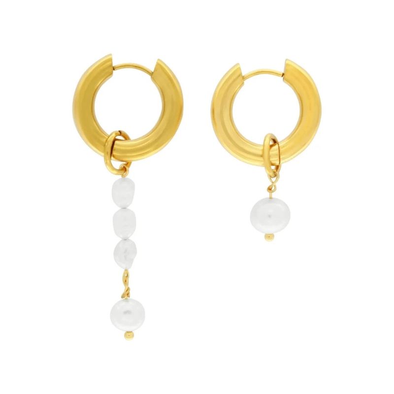 DANSK Joy Waterproof Asymmetric Pearl Huggies