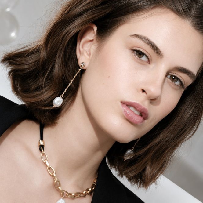 Hovedbilde DANSK Audrey Chain Pearl Earrings – ...